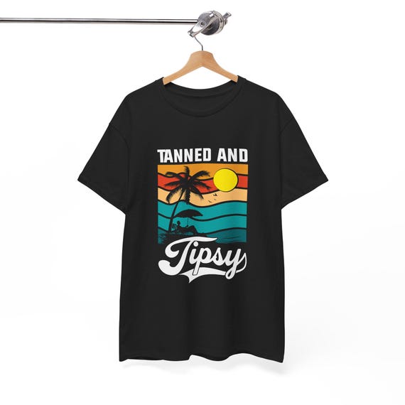 Vintage Summer Tee with Alcohol Humor: Retro Beach Party Unisex Cotton Top