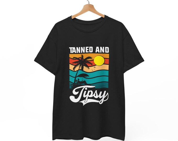 Funny Summer Drinking T-Shirt | Vintage Beach Tee with Alcohol Humor | Retro Party Shirt for Adults