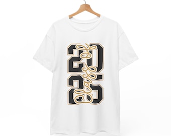 Celebratory Unisex Heavy Cotton Tee, 2025 Class Shirt, Graduation Gift, Casual Wear, Trendy Youth Apparel