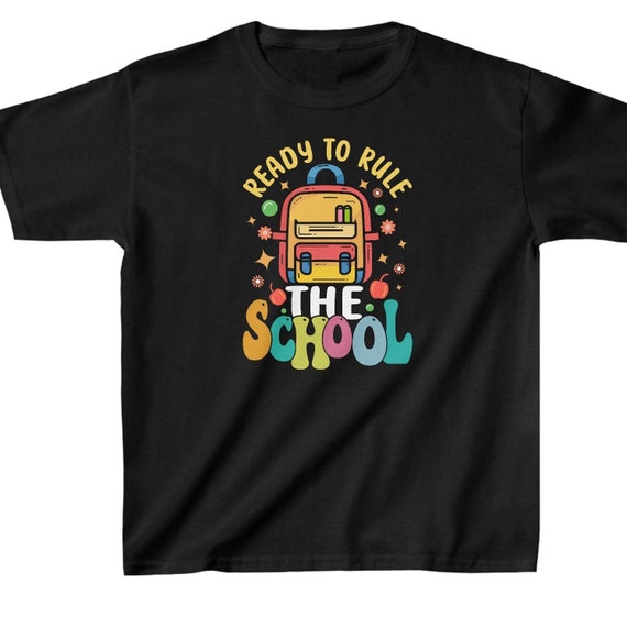 Colorful Ready to Rule the School Backpack | Back to School Cute Backpack | Kid's School Bag, Kids Heavy Cotton™ Tee