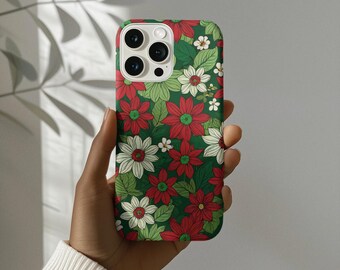 Flexi Cases, Red and Green Flowers Phone Cases - Floral Design, Soft Cases, Flexible Covers, Flower Pattern, Protective Cases