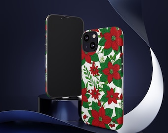Phone Cases - Red and Green Flowers, Snap, Tough, Clear, Slim, Flexi Cases, Magnetic Impact Design