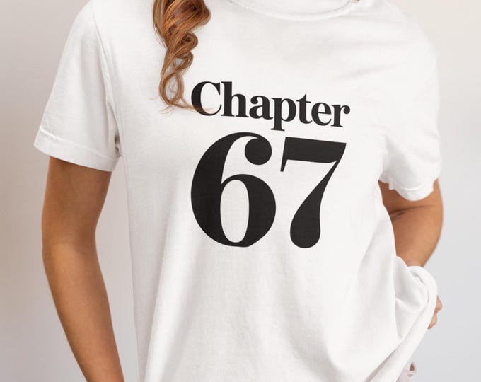 Featured listing image: Minimal Typography Shirt on Comfort Colors, Chapter Design Graphic, Vintage Aesthetic Text Shirt, Clean Concept Style