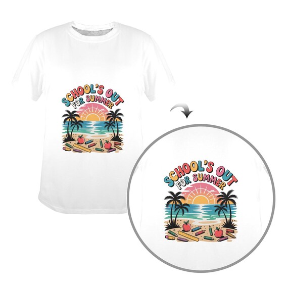 School’s Out for Summer Teacher Shirt, End of Year Beach Sunset Tee, Funny Last Day of School Gift, Vacation Ready Teacher Outfit