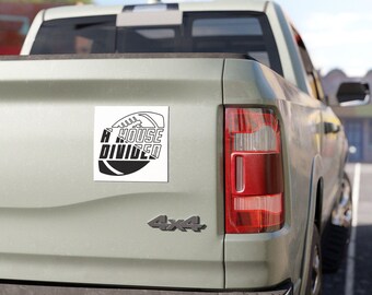 Custom Sports Rivalry Car Magnet | House Divided Vinyl Decal | Personalized Game Day Gift