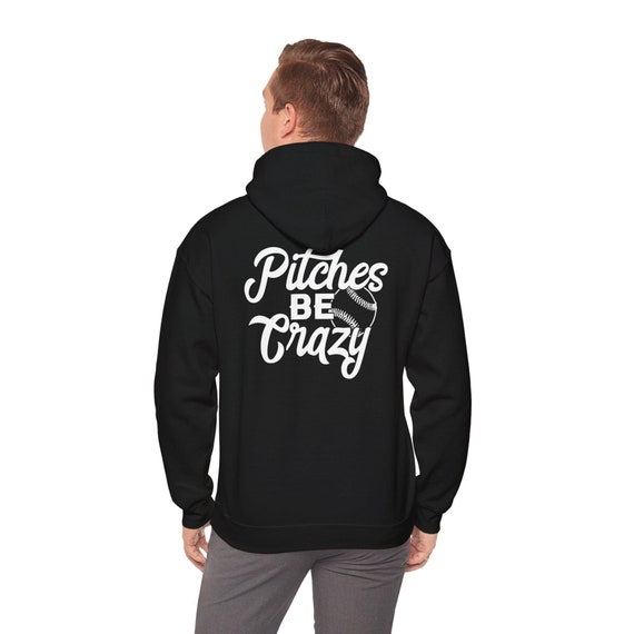 Hoodie with Pocket, Unisex Heavy Blend™ Hoodie, Softball Pitches Be Crazy Design, Gift Ideas for Men, Gifts for Softball Lovers