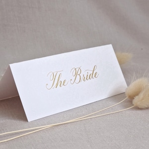 Marque-places de calligraphie manuscrite de luxe | marque-places blancs | Calligraphie traditionnelle | Marque-places pour mariage | Événements de dîner