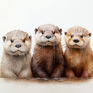 PRINTABLE, Otters, Safari Animals, Nursery Decor, Baby Nursery Art