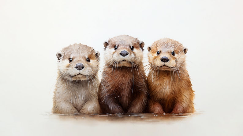 PRINTABLE Otters Safari Animals Nursery Decor Baby Nursery - Etsy