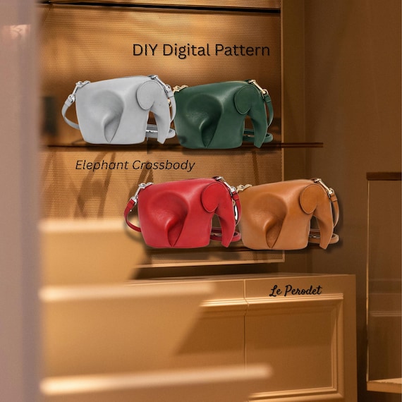 Elephant Crossbody Bag Sewing Pattern | DIY Leather Bag (Digital Download)