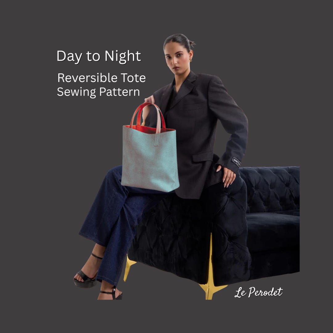Reversible Tote Bag Sewing Pattern | Day to Night Design (digital PDF ...