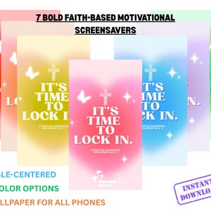 Christian Phone Wallpapers Bundle – 7 Phone Wallpapers with Bible Verses, Aesthetic Faith-Based Motivation, Digital Download