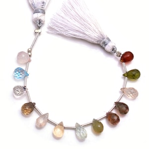 Natural Mix Stone Beads 4"Strand, Fine Quality Multi Color Drops Shape Gemstone Beads Natural Stone Making For Jewelry Gifted Item Beads