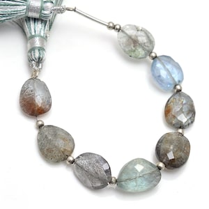 Excellent Quality Natural Moss Aquamarine Faceted  Nugget Shape Beads Gemstone Beads Size 9x7mm-12x9mm Moss Aquamarine Making Jewelry