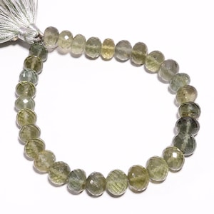 Natural Moss Aquamarine Faceted Rondelle Shape Beads Aquamarine Beads Size 8x9mm To 10x17mm Aquamarine  Moss Aquamarine For Jewelry Use