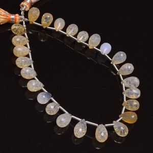 Natural Fire Opal Faceted Drops Shape Beads, Natural Opal  Beads, Yellow Fire Opal Beads, Natural Opal Beads Making For Jewelry Gift For Her