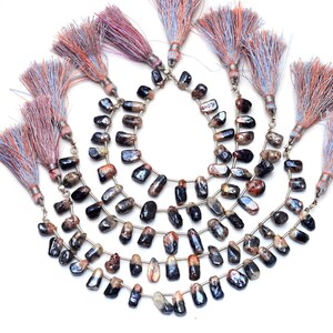 Extremely Saffron Sapphire  RAW Shape Multi color Stone polished Stone 6&quot; Strand With Silver Leaver Back Making For Jewelry Gift For Girls