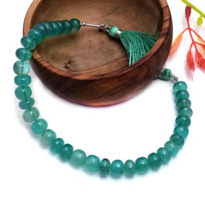 Natural Green Quartz Smooth Rondelle Shape 8x8mm-9x9mm 8 Inch Beads For Jewelry Making Stone Natural Stone Green Color Stone Gifted Item