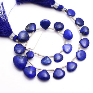 Natural Lapis Lazuli Gemstone Smooth Heart Shape Natural Stone Size 8x9m-13x14mm Lapis lazuli is known for its vivid blue color Gift For Her