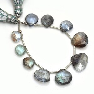 High Demand Moss Aquamarine Faceted Heart Shape Beads Aquamarine Beads 8x8mm-12x12mm Aquamarine Strand making it suitable for use in jewelry