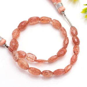 Healing Crystal Natural Red Fire Sunstone Found in Australia Nugget Shape Faceted Bead Size-8x6-10x7mm Making For Jewelry Natural Sunstone