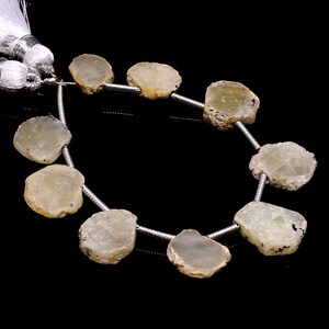 Perline a fette forate lateralmente in zaffiro giallo naturale Pietra preziosa naturale Filo da 4 pollici per realizzare le migliori idee regalo personalizzate