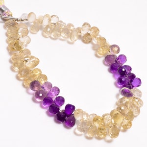Natural Scapolite Amethyst Gemstone Beads, Faceted Drops Shape , Multi Color Beads 8&quot; Inch Strand, Natural Healing Stone Making For Jewelry
