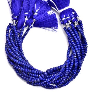 Good Looking Natural Lapis Lazuli Gemstone Beads Smooth Rondelle Shape Beads Avilable Size 4x4-5x5m Stone Jewelry Use Stone Making Jewelry