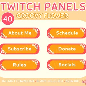 40 Groovy Flower Twitch Stream Panels