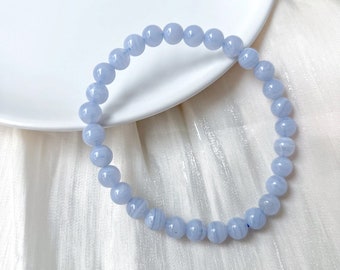 Aquamarine Beaded Charm Bracelet - Natural Gemstone Jewelry - Elegant, Minimalist Design - Unique Gift Idea!