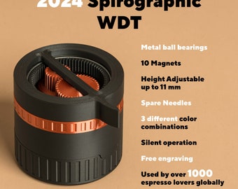 2024 WDT Spirograph Planetary Spinning Gear Spirograph Espresso tool with metal ball bearings, magnets and up to 11mm height adjustable