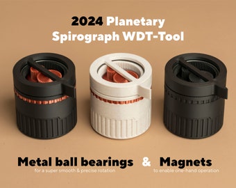 2024 WDT Spirograph Planetary Spinning Gear Spirograph Espresso herramienta con rodamientos de bolas de metal, imanes y altura ajustable de hasta 11 mm