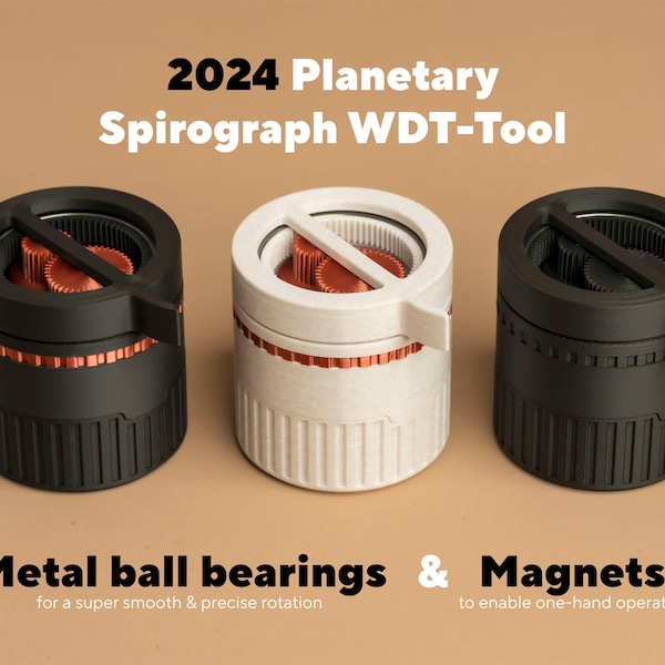 2024 WDT Spirograph Planetary Spinning Gear Spirograph Espresso herramienta con rodamientos de bolas de metal, imanes y altura ajustable de hasta 11 mm