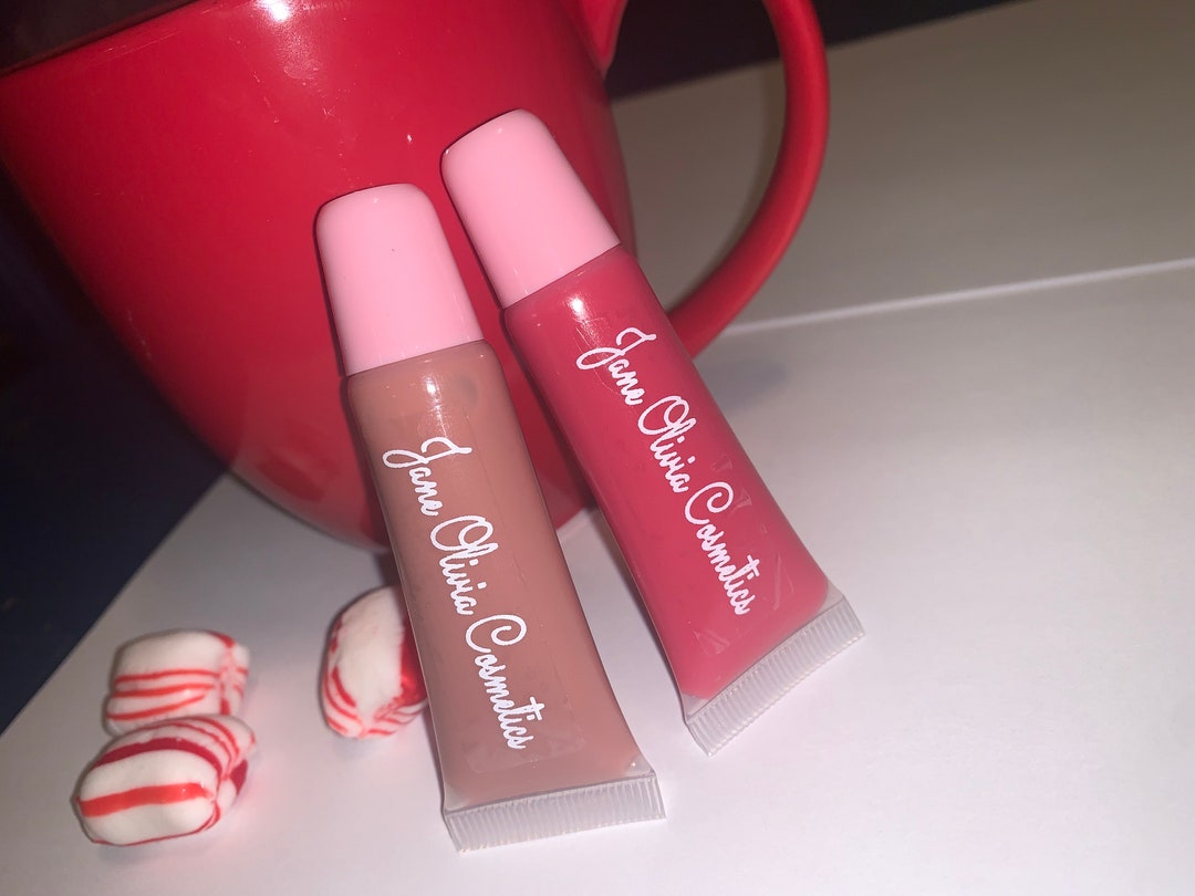 Holiday Lip Gloss Set Hot Chocolate Flavor Peppermint Etsy