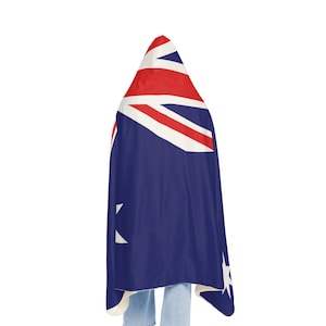 Australian Flag Snuggle Blanket Hoodie, Sherpa Hooded Blanket, Fleece Hooded Blanket, Unisex Blanket Hoodie, Custom Blanket Gift image 4