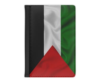 Personalizable Leather Passport Cover, Palestine Flag Passport Cover, Travel Wallet, Custom Passport Holder, Travel Gift, Travel Accessories