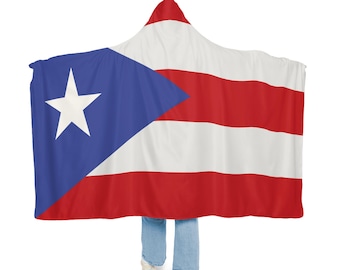 Cobertor com capuz e bandeira porto-riquenha, cobertor com capuz sherpa, cobertor com capuz de lã, cobertor com capuz unissex, presente de cobertor personalizado