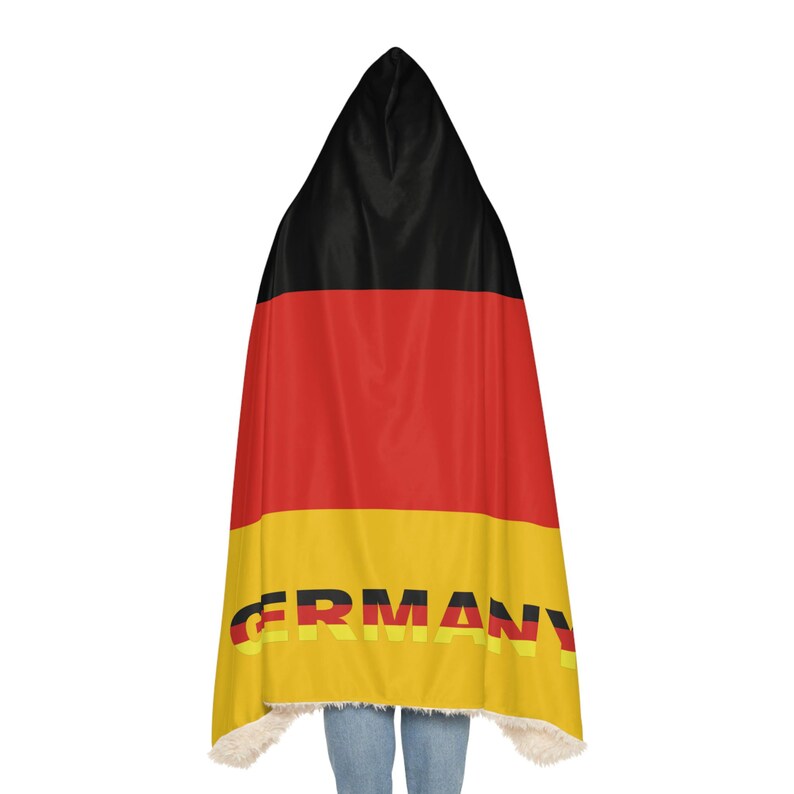 Cobertor com capuz e bandeira alemã, cobertor com capuz Sherpa, cobertor com capuz de lã, presente de cobertor de viagem personalizado imagem 6