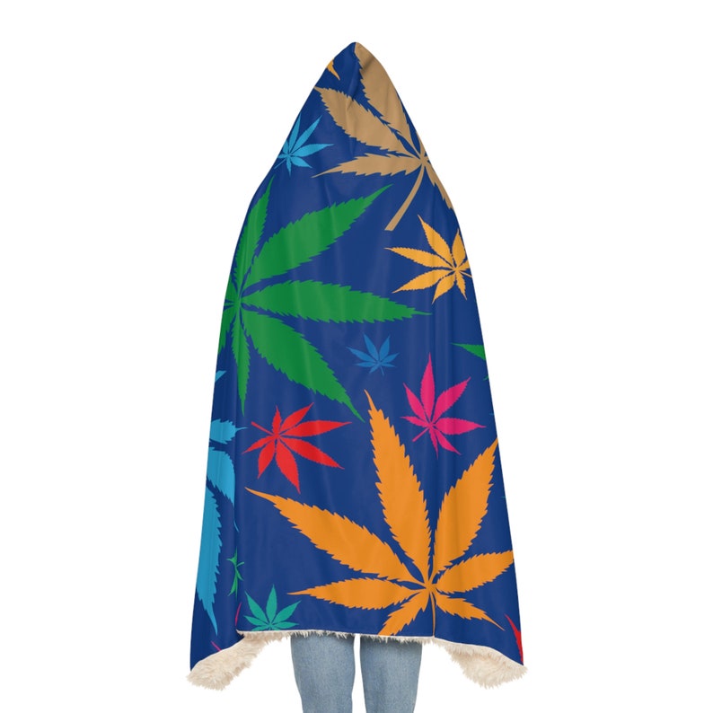 Couverture bleue contre les mauvaises herbes, couverture en sherpa à capuche, couverture en polaire à capuche, couverture douillette à capuche unisexe, cadeau couverture personnalisée, couverture personnalisée image 6