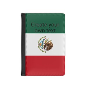 Étuis de passeport en cuir personnalisable, Étui de passeport représentant le drapeau mexicain, Étui pour passeport personnalisé, Portefeuille de voyage, Cadeau de voyage, Accessoires de voyage