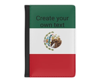 Personalizable Leather Passport Cover, Mexican Flag Passport Cover, Custom Passport Holder, Travel Wallet, Travel Gift, Travel Accessories