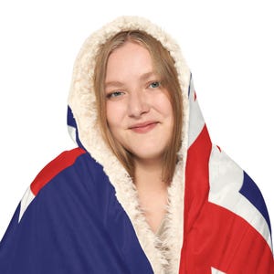 Australian Flag Snuggle Blanket Hoodie, Sherpa Hooded Blanket, Fleece Hooded Blanket, Unisex Blanket Hoodie, Custom Blanket Gift image 7