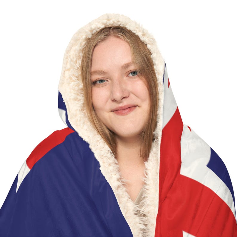 Australian Flag Snuggle Blanket Hoodie, Sherpa Hooded Blanket, Fleece Hooded Blanket, Unisex Blanket Hoodie, Custom Blanket Gift image 7