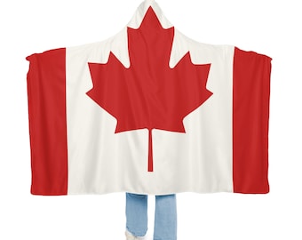 Cobertor com capuz e bandeira canadense, cobertor com capuz Sherpa, cobertor com capuz de lã, moletom com capuz unissex, presente de cobertor personalizado