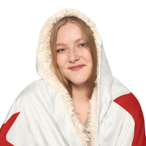 Canadian Flag Snuggle Blanket Hoodie, Sherpa Hooded Blanket, Fleece Hooded Blanket, Unisex Blanket Hoodie, Custom Blanket Gift image 7