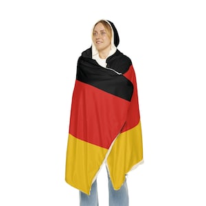 Cobertor com capuz e bandeira alemã, cobertor com capuz Sherpa, cobertor com capuz de lã, presente de cobertor de viagem personalizado imagem 3