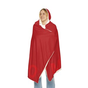 Moroccan Flag Snuggle Blanket Hoodie, Sherpa Hooded Blanket, Fleece Hooded Blanket, Custom Blanket Gift, Travel Blanket image 3