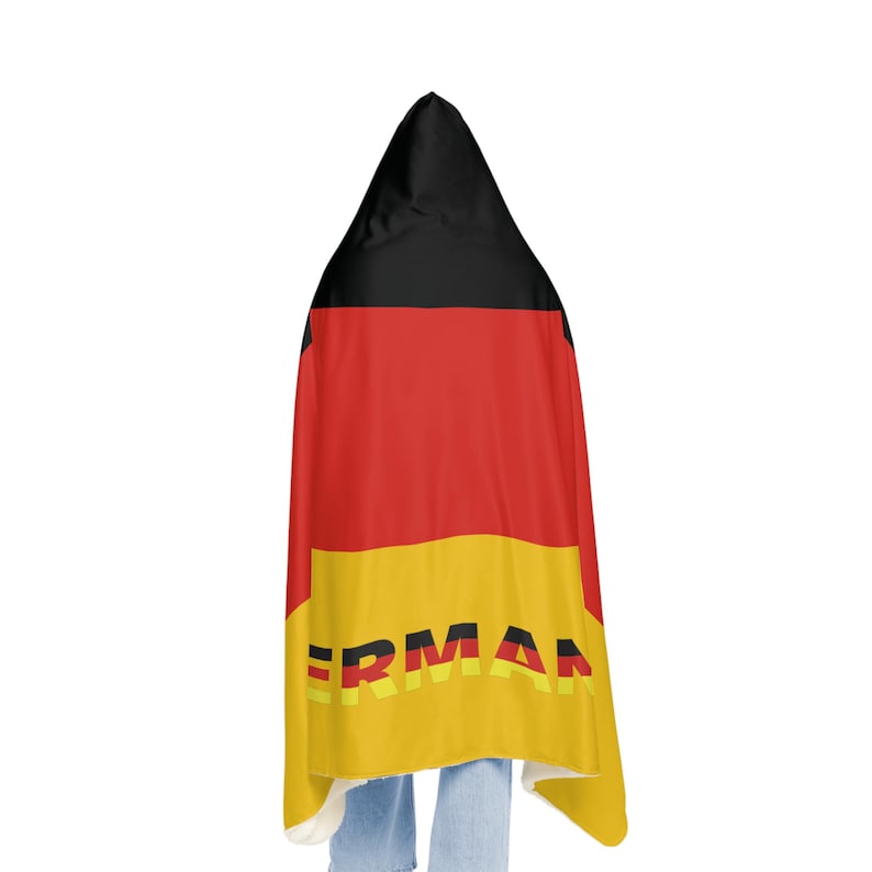 Cobertor com capuz e bandeira alemã, cobertor com capuz Sherpa, cobertor com capuz de lã, presente de cobertor de viagem personalizado imagem 4