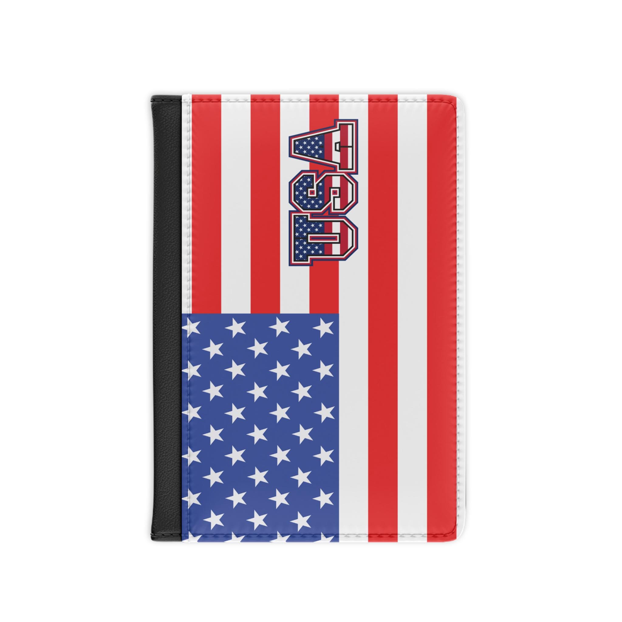 Personalizable Leather Passport Cover, American Flag Passport Cover, Travel Wallet, Custom Passport Holder, Travel Accessories, Travel Gift