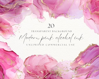 Moderne roze alcohol inkt PNG, alcohol inkt texturen illustraties, aquarel achtergrond, geode achtergronden, alcohol inkt clipart, digitaal papier